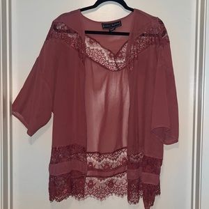 Mauve lace duster / coverup